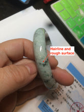 Load image into Gallery viewer, 55mm Certified type A 100% Natural green/white (windflowers, 小碎花) Jadeite Jade bangle AM69-9159