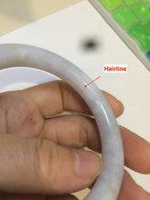 Load image into Gallery viewer, 54.2mm Certified 100% natural Type A light purple/white round cut jadeite jade bangle D49-9551