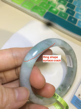 Load image into Gallery viewer, 55mm Certified type A 100% Natural green/white Jadeite bangle KS74-1313
