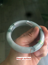 Load image into Gallery viewer, 57.7mm certified Type A 100% Natural green/gray/white Jadeite Jade bangle U51-1111