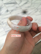 Load image into Gallery viewer, 49mm Certified Type A 100% Natural icy watery light green/white/yellow oval Jadeite Jade bangle B83-2500