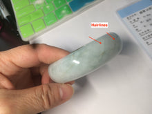 Load image into Gallery viewer, 57mm Certified type A 100% Natural green/white/brown chubby Jadeite bangle N107-3788
