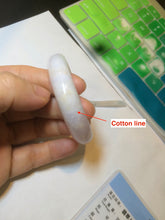 Load image into Gallery viewer, 50mm Certified Type A 100% Natural white/purple oval Jadeite Jade bangle L124-7903