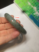 Load image into Gallery viewer, 54.9mm certified Type A 100% Natural dark green/black jadeite jade bangle N102-9772