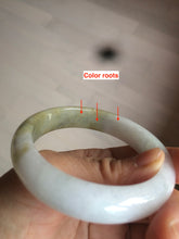 Load image into Gallery viewer, 53.8mm certified Type A 100% Natural light yellow green Jadeite Jade bangle AK45-0450