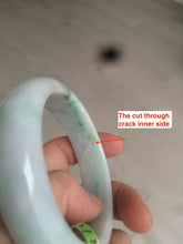 Load image into Gallery viewer, 53mm type A 100% natural certified green jadeite jade bangle U77-0727((Clearance item with big defects)