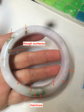 Load image into Gallery viewer, 59.7mm certified 100% Natural green/purple/white/brown jadeite Jade bangle J107-0542