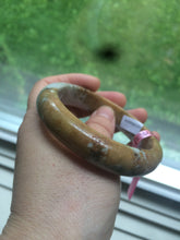 Load image into Gallery viewer, 58mm Certified 100% natural Type A yellow/brown/purple jadeite jade bangle A44-3379