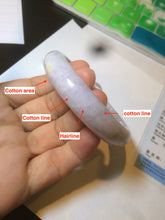 Load image into Gallery viewer, 53.5mm certificated Type A 100% Natural light purple/white/yellow Jadeite Jade bangle AH63-4028