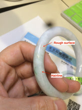 Load image into Gallery viewer, 52mm certified Type A 100% Natural green/orange/white round cut Jadeite Jade bangle R72-5679