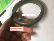Load image into Gallery viewer, 59mm 100% Natural dark green/black nephrite Jade(碧玉)  bangle HF16
