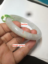 Load image into Gallery viewer, 57mm certificated type A 100% Natural light green yellow Jadeite Jade bangle AD84-5745