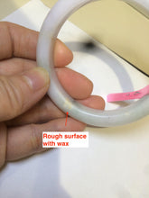 Load image into Gallery viewer, 55mm Certified type A 100% Natural light green/white Jadeite bangle AE38-9280