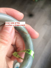 Load image into Gallery viewer, 53.7mm Certified Type A 100% Natural light green/gray Jadeite Jade bangle L95-6796