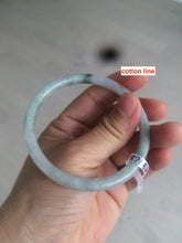 Load image into Gallery viewer, 57mm Certified type A 100% Natural icy watery light green slim round cut jadeite jade bangle AS22-0145