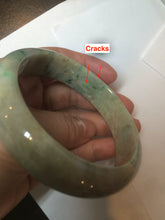 Load image into Gallery viewer, 59.5mm certified Type A 100% Natural sunny green gray yellow purple (FU LU Shou)Jadeite bangle D68-3750