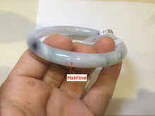 Load image into Gallery viewer, 57.8mm certified 100% natural light green/purple/orange (福禄寿) round cut jadeite jade bangle M74-3054