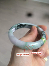 Load image into Gallery viewer, 56.8mm certificated Type A 100% Natural white/green/purple Jadeite Jade bangle E47-6211