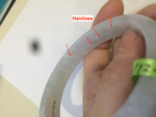 Load image into Gallery viewer, 57.1mm certified 100% natural icy green/white jadeite jade bangle AH30-5700