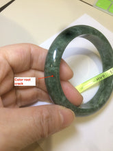 Load image into Gallery viewer, 56.5mm Certified Type A 100% Natural spinach green Jadeite Jade bangle M44-0710