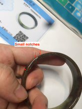 Load image into Gallery viewer, 51mm certified Type A 100% Natural sugar brown square Jadeite Jade bangle H152-2751