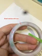 Load image into Gallery viewer, 52mm Certified Type A 100% Natural sunny green/purple/yellow Jadeite Jade bangle L115-5682