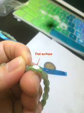 Load image into Gallery viewer, 100% natural green/white Icy watery type A jadeite jade olive+ancient Chinese coin/four-leaf clover bead bracelet AS32
