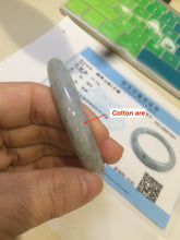 Load image into Gallery viewer, 53.7mm certificated Type A 100% Natural light green/gray Jadeite Jade bangle R67-7251