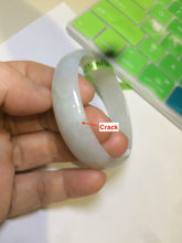 Load image into Gallery viewer, 52.4mm certified Type A 100% Natural light green/white/purple thin Jadeite Jade bangle Z98-7327