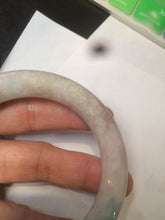 Load image into Gallery viewer, 55.4mm Certified type A 100% Natural sunny green/purple chubby round cut Jadeite bangle N82-8928