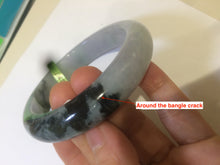 Load image into Gallery viewer, 58.5mm certificated Type A 100% Natural green/white Jadeite Jade bangle L86-1287