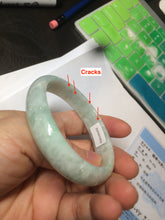 Load image into Gallery viewer, 53.5mm Certified type A 100% Natural light green oval jadeite jade bangle AD87-1032