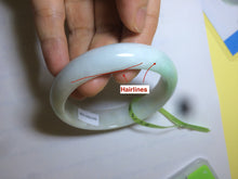 Load image into Gallery viewer, 56mm Certified Type A 100% Natural sunny green/white(白底青) Jadeite Jade bangle G71-1309