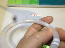 Load image into Gallery viewer, 56.4mm Certified Type A 100% Natural light purple/white/yellow round cut Jadeite Jade bangle F73-5254