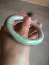 Load image into Gallery viewer, 56mm certified 100% natural sunny green/white/purple/yellow round cut jadeite jade bangle AF9-8927