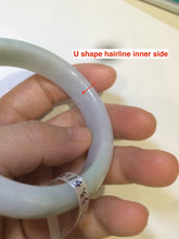 Load image into Gallery viewer, 53.5mm Certified 100% natural Type A green/white jadeite jade bangle F116-9053