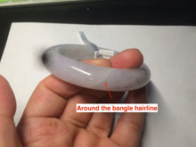 Load image into Gallery viewer, 53.4mm 100% natural certified light green/white/light purple jadeite jade bangle A72-0984