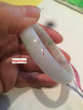 Load image into Gallery viewer, 52mm Certified Type A 100% Natural fresh green oval Jadeite Jade bangle W23-7654