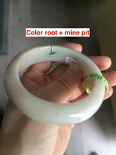 Load image into Gallery viewer, Certified 100% natural 55.8mm beige/green/pink chubby jadeite jade bangle W64-0462