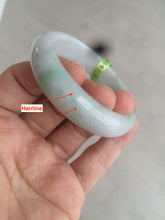 Load image into Gallery viewer, 49.5mm Certified Type A 100% Natural sunny green oval Jadeite Jade bangle AJ6-5095