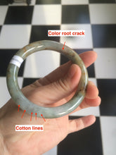 Load image into Gallery viewer, 56.8mm certified Type A 100% Natural green/brown round cut Jadeite Jade bangle KS87-1441