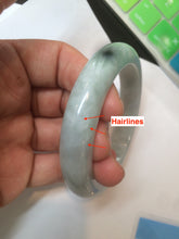 Load image into Gallery viewer, 55.7mm certified 100% natural green/white jadeite jade bangle AB89-2254