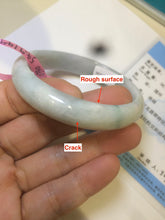 Load image into Gallery viewer, 52.2mm Certified Type A 100% Natural green/white Jadeite Jade oval bangle R69-0730
