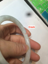 Load image into Gallery viewer, 57.3mm certified 100% natural white slim round cut jadeite jade bangle AF48-3454