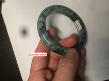 Load image into Gallery viewer, 55.5mm Certified 100% Natural type A dark green/green Jadeite Jade bangle AB68-9800