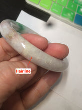 Load image into Gallery viewer, 55.4mm Certified type A 100% Natural sunny green/purple chubby round cut Jadeite bangle N82-8928