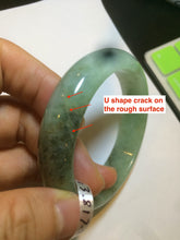 Load image into Gallery viewer, 54.5mm Certified Type A 100% Natural watery light green jadeite jade bangle D61