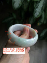 Load image into Gallery viewer, 53.9mm Certified Type A 100% Natural white/purple/green/yellow chubby Jadeite Jade bangle Z91-5685