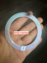 Load image into Gallery viewer, 57mm 100% natural Type A sunny green/white/purple slim flat style jadeite jade bangle AC61-4574