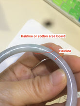 Load image into Gallery viewer, 55.4mm certified type A 100% Natural icy light purple with green floating flowers round cut Jadeite Jade bangle M80-0137